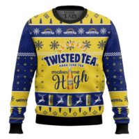 Hooktab Twisted Tea Make Me High Ugly Christmas Sweater