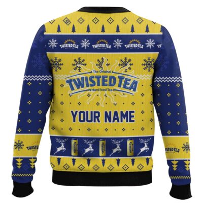 Hooktab Twisted Tea Make Me High Ugly Christmas Sweater