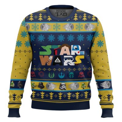 Typography Art Star Wars Ugly Christmas Sweater
