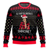 Hooktab Ugly Cardi B All I Want For Christmas Is Shmoney Ugly Christmas Sweater