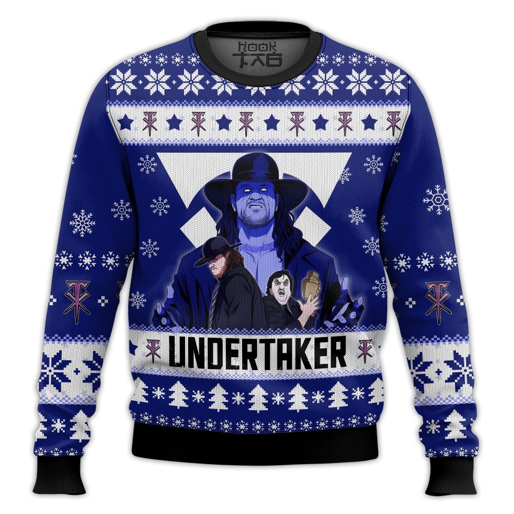 Hooktab Undertaker WWE Ugly Christmas Sweater Hooktab Undertaker WWE Ugly Christmas Sweater