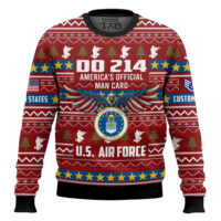 Hooktab US Air Force DD Form 214 - Custom Name And Rank Ugly Sweater
