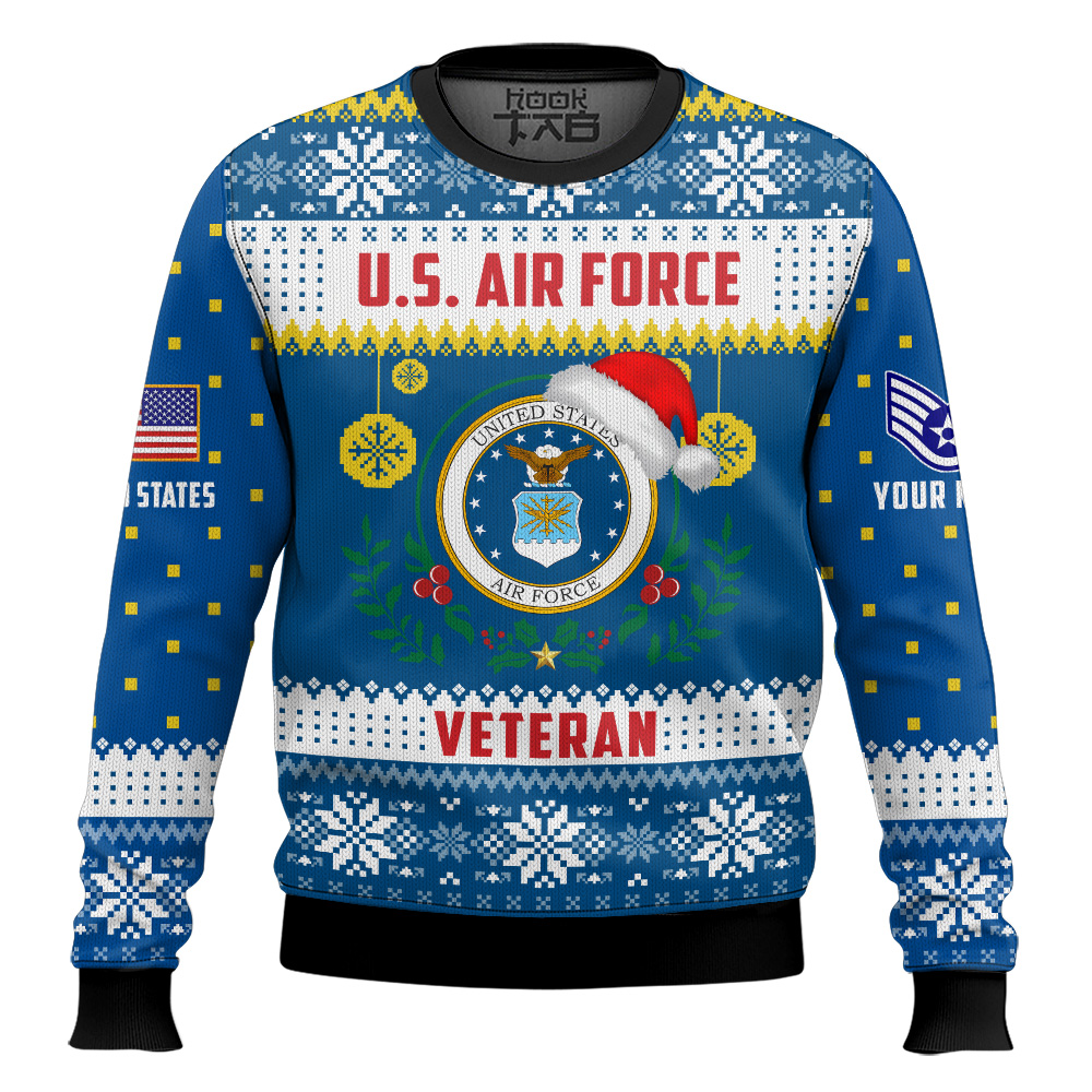 Hooktab US Air Force Don't Judge What You Don't Understand - Custom Name And Rank Ugly Sweater Hooktab US Air Force Don't Judge What You Don't Understand - Custom Name And Rank Ugly Sweater