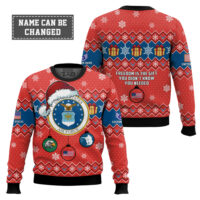 Hooktab US Air Force Freedom Is The Gift You Didn't Know You Needed - Custom Name And Rank Ugly Sweater