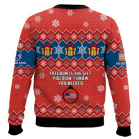 Hooktab US Air Force Freedom Is The Gift You Didn't Know You Needed - Custom Name And Rank Ugly Sweater