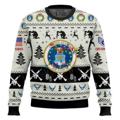 US Air Force Honor the Fallen! - Custom Name And Rank Ugly Sweater