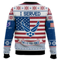 Hooktab US Air Force I Served - Custom Name, Rank And Years Of Service Ugly Sweater