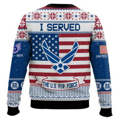 Hooktab US Air Force I Served – Custom Name, Rank And Years Of Service Ugly Sweater
