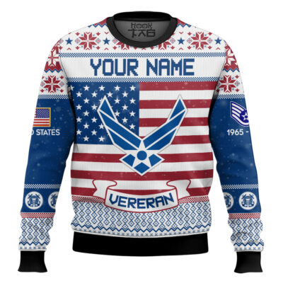 US Air Force I Served - Custom Name, Rank And Years Of Service Ugly Sweater