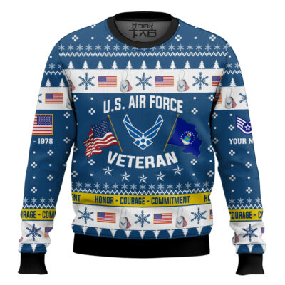 US Air Force I Served My Country And Damn Proud Of It - Custom Name, Rank And Years Of Service Ugly Sweater