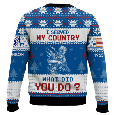 Hooktab US Air Force I Served My Country What Did You Do – Custom Name, Rank And Years Of Service Ugly Sweater