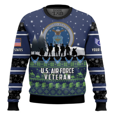US Air Force I Walked The Walk - Custom Name And Rank Ugly Sweater