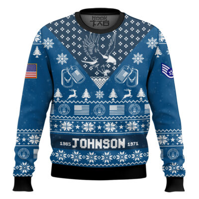 US Air Force I'm Veteran Not A Sucker Or A Loser - Custom Name, Rank And Year Of Service Ugly Sweater