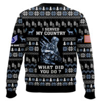 Hooktab US Air Force Liberty Eagle I Served My Country - Custom Name And Rank Ugly Sweater
