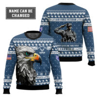 Hooktab US Air Force Nobody Gives Me This Title I Earned It - Custom Name, Rank And Years Of Service Ugly Sweater