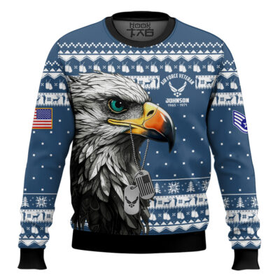 US Air Force Nobody Gives Me This Title I Earned It - Custom Name, Rank And Years Of Service Ugly Sweater