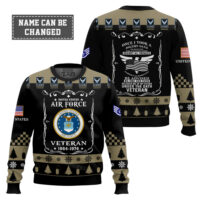 Hooktab US Air Force Once I Took a Solemn Oath - Custom Name And Rank Ugly Sweater