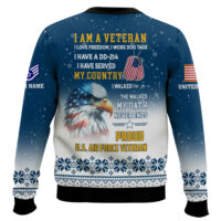 Hooktab US Air Force One More Beer For The Veteran Here - Custom Name And Rank Ugly Sweater