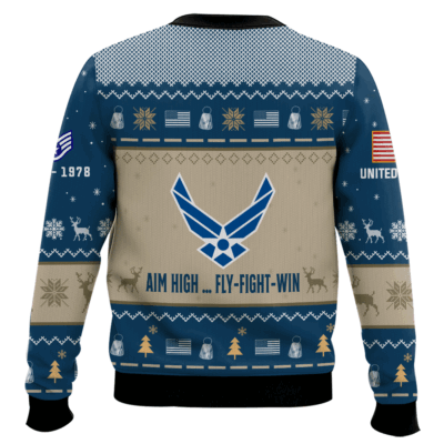 Hooktab US Air Force Proud Motto – Custom Name, Rank And Years Of Service Ugly Sweater