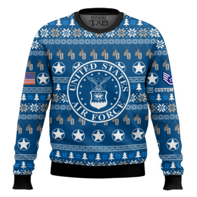 US Air Force Thank My Brothers And Sisters That Never Came Back - Custom Name And Rank Ugly Sweater