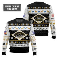 Hooktab US Air Force Veterans - Custom Name, Rank And Years Of Service Ugly Sweater