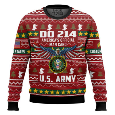 US Army DD Form 214 - Custom Name And Rank Ugly Sweater