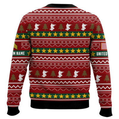 Hooktab US Army DD Form 214 – Custom Name And Rank Ugly Sweater