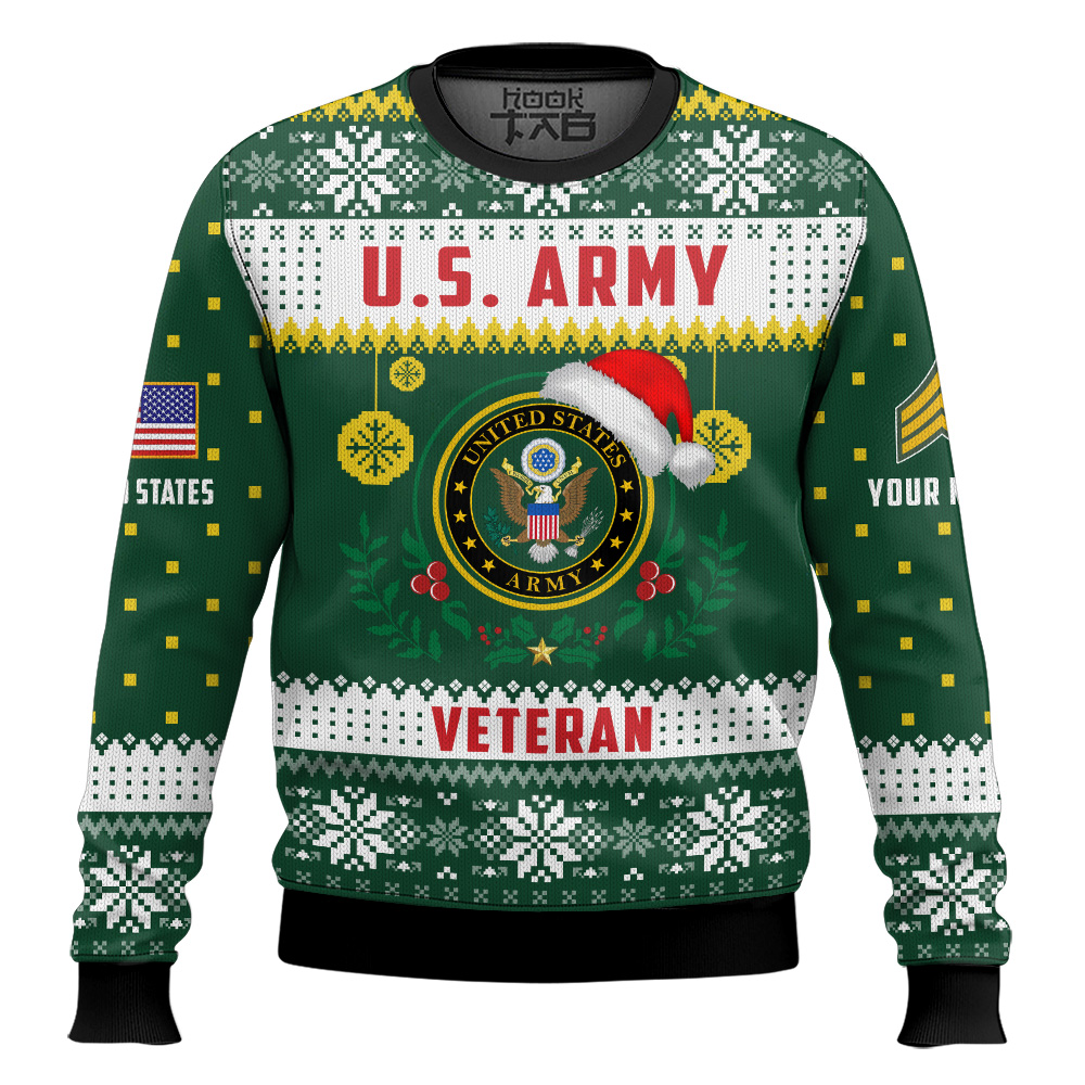 Hooktab US Army Don't Judge What You Don't Understand - Custom Name And Rank Ugly Sweater Hooktab US Army Don't Judge What You Don't Understand - Custom Name And Rank Ugly Sweater