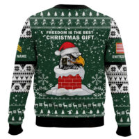 Hooktab US Army Freedom Is The Best Gift - Custom Name And Rank Ugly Sweater