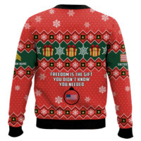 Hooktab US Army Freedom Is The Gift You Didn't Know You Needed - Custom Name And Rank Ugly Sweater