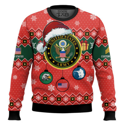 US Army Freedom Is The Gift You Didn't Know You Needed - Custom Name And Rank Ugly Sweater