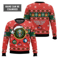 Hooktab US Army Freedom Is The Gift You Didn't Know You Needed - Custom Name And Rank Ugly Sweater