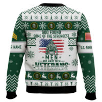 Hooktab US Army God Found The Strongest Men And Made Them Veteran - Custom Name And Rank Ugly Sweater