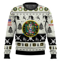 Hooktab US Army Honor the Fallen! - Custom Name And Rank Ugly Sweater