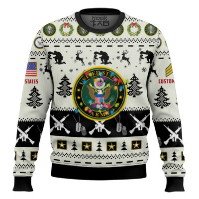 US Army Honor the Fallen! - Custom Name And Rank Ugly Sweater
