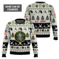 Hooktab US Army Honor the Fallen! - Custom Name And Rank Ugly Sweater