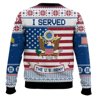 Hooktab US Army I Served – Custom Name, Rank And Years Of Service Ugly Sweater