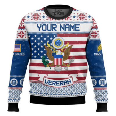 US Army I Served - Custom Name, Rank And Years Of Service Ugly Sweater