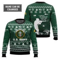 Hooktab US Army I Served My Country - Custom Name, Rank And Years Of Service Ugly Sweater