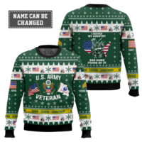 Hooktab US Army I Served My Country And Damn Proud Of It - Custom Name, Rank And Years Of Service Ugly Sweater