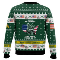 Hooktab US Army I Served My Country And Damn Proud Of It - Custom Name, Rank And Years Of Service Ugly Sweater