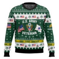 Hooktab US Army I Served My Country And Damn Proud Of It - Custom Name, Rank And Years Of Service Ugly Sweater