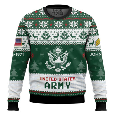 US Army I Served My Country What Did You Do - Custom Name, Rank And Years Of Service Ugly Sweater