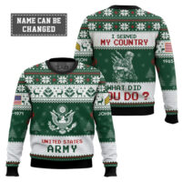 Hooktab US Army I Served My Country What Did You Do - Custom Name, Rank And Years Of Service Ugly Sweater