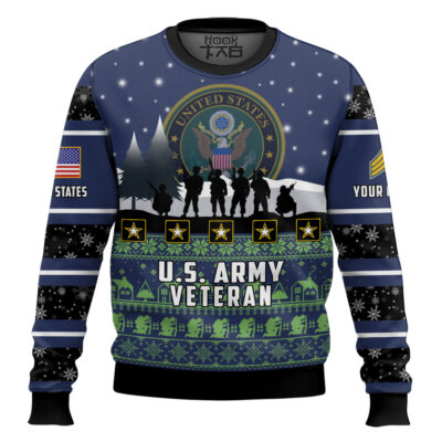US Army I Walked The Walk - Custom Name And Rank Ugly Sweater