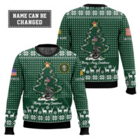 Hooktab US Army Merry Christmas - Custom Name And Rank Ugly Sweater