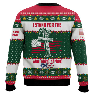 Hooktab US Army Merry Vetmas – Custom Name And Years Of Service Ugly Sweater