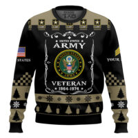 Hooktab US Army Once I Took a Solemn Oath - Custom Name And Rank Ugly Sweater