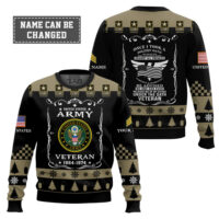 Hooktab US Army Once I Took a Solemn Oath - Custom Name And Rank Ugly Sweater