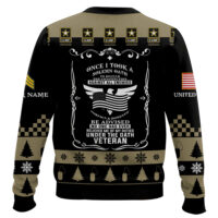 Hooktab US Army Once I Took a Solemn Oath - Custom Name And Rank Ugly Sweater